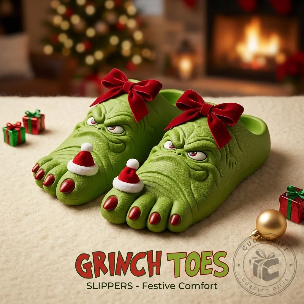 Grinch Toes Slippers – Christmas 3D Green Slides 6 Grinch Toes Slippers – Christmas 3D Green Slides